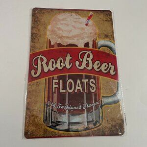 Vintage-Style Root Beer Floats Metal Wall Sign
